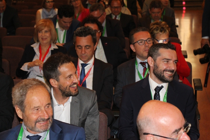 El president del Partit Socialdemòcrata, Pere López, i el conseller general de Demòcrates per Andorra, Marc Ballestà, a l'acte de cloenda.