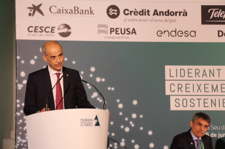 El cap de Govern, Toni Martí, en un moment del seu discurs.