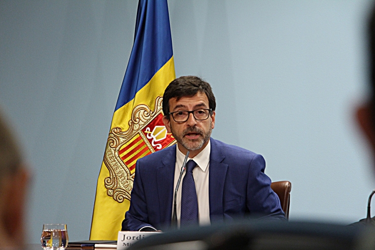 El ministre portaveu, Jordi Cinca, durant la roda de premsa.