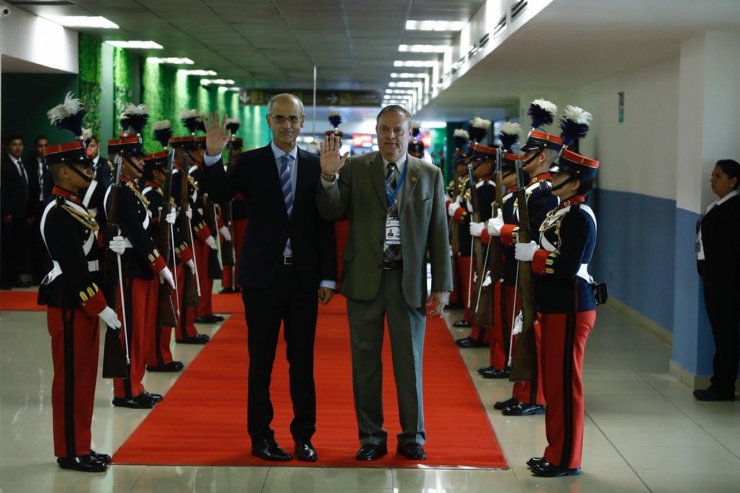 El cap de Govern, Toni Martí, en la seva arribada a Guatemala.
