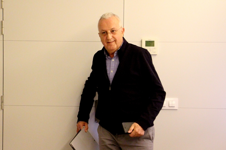 El president de la Cambra, Miquel Armengol abans de la roda de premsa d'aquest dimecres.