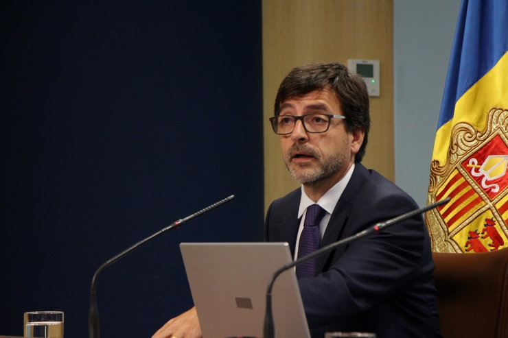 El ministre portaveu, Jordi Cinca, durant la roda de premsa posterior al consell de ministres.