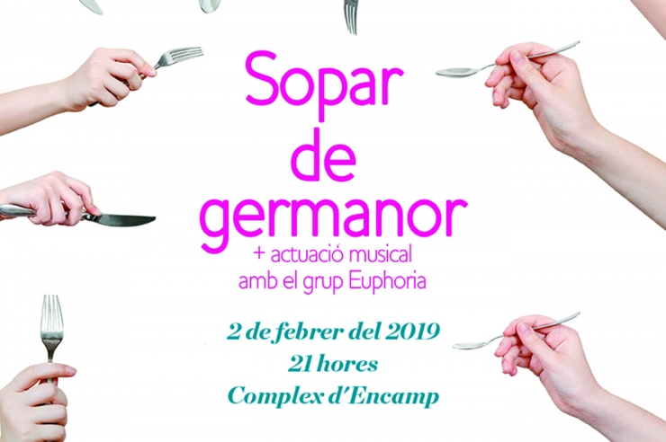 Una imatge del cartell del sopar de germanor.