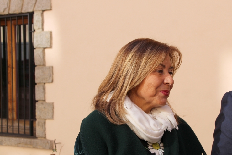 La cònsol d'Andorra la Vella, Conxita Marsol, durant l'acte d'aquest dijous a Ciutat de Valls.