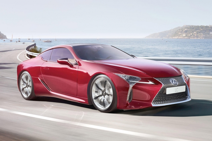 El Lexus LC500h en una imatge promocional.