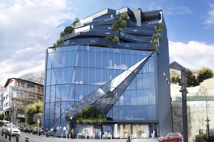 L'edifici El Diamant que acull The Embassy.