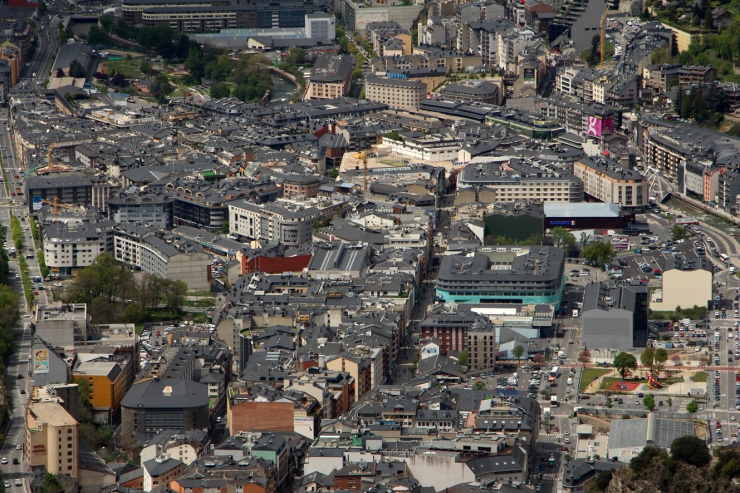 Vista aèria d'Andorra la Vella.