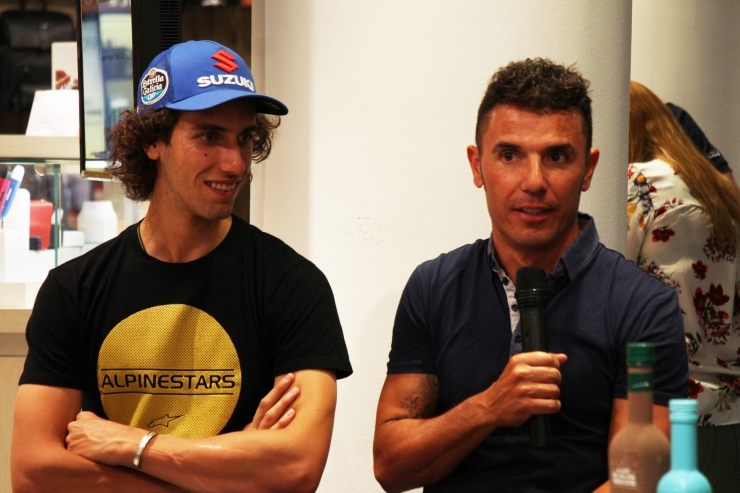 El pilot de MotoGP, Àlex Rins, i l'exciclista Joaquim 'Purito' Rodríguez.