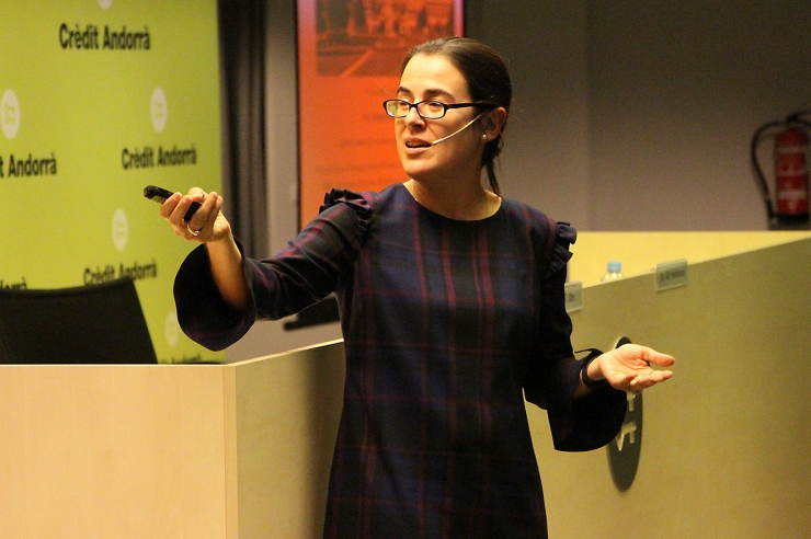 La cofundadora i sòcia gerent de Pear VC, Mar Hershenson, durant la  xerrada que ha ofert aquest dijous a la tarda a Crèdit Centre.