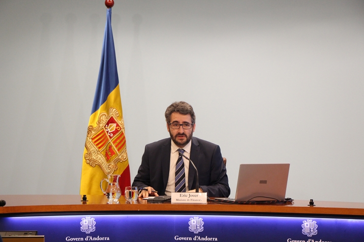 El ministre de Finances, Eric Jover, presenta les línies generals del pressupost 2020.