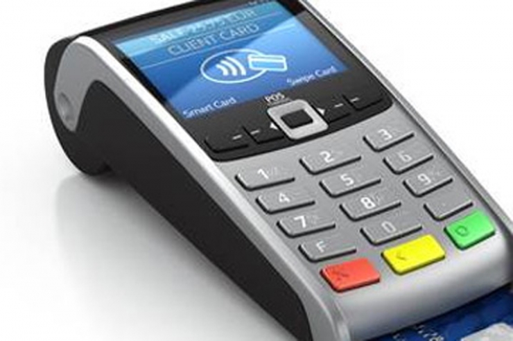 Un terminal per al pagament amb targetes.