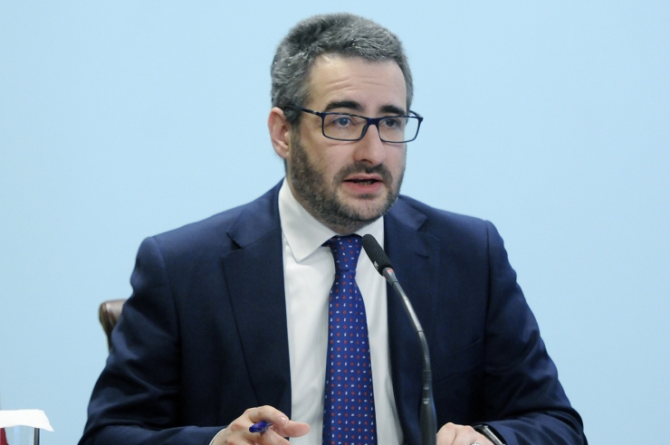 El ministre portaveu, Eric Jover, durant la roda de premsa d'aquest dijous.