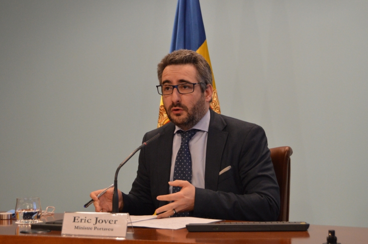 El ministre portaveu, Eric Jover, durant la roda de premsa d'aquest dimecres a la tarda.