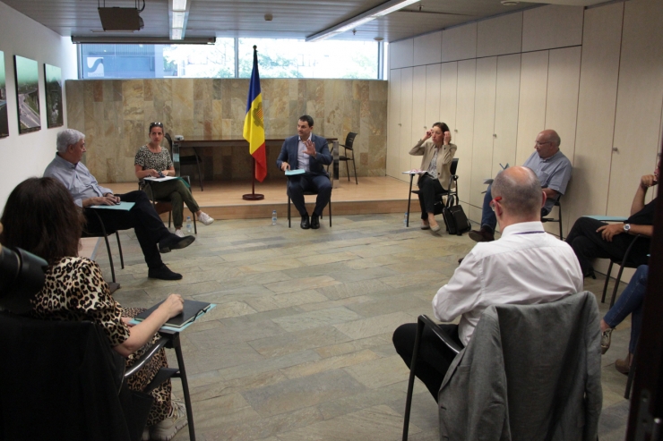 Un moment de la reunió del Consell Econòmic i Social celebrada aquest dilluns.