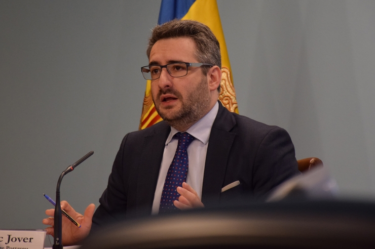 El ministre portaveu, Eric Jover, durant la roda de premsa d'aquest dimecres a la tarda.