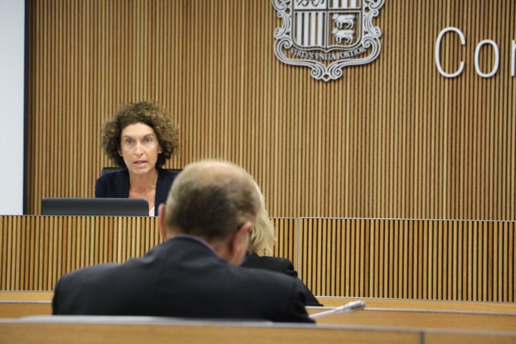 La ministra d'Afers Exteriors, Maria Ubach, durant la presentació de l'informe anual d'acció exterior 2019.