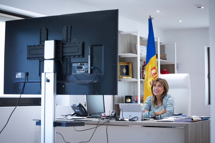 La cònsol major d'Andorra la Vella, Conxita Marsol, durant la seva intervenció al Fòrum d’Alcaldes de la Comissió Econòmica de les Nacions Unides per Europa.