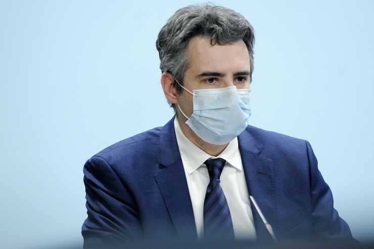 El ministre portaveu i de Finances, Eric Jover, durant la roda de premsa posterior al consell de ministres.