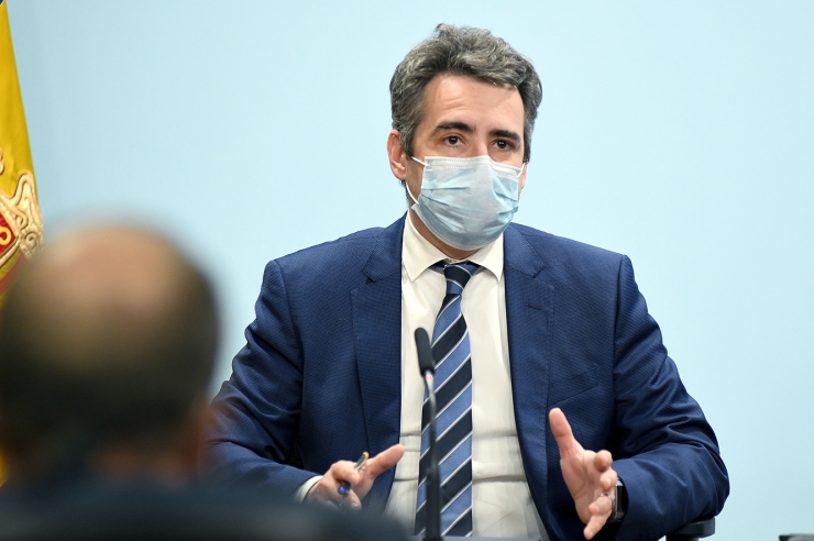 El ministre portaveu i de Finances, Eric Jover, durant la roda de premsa posterior al consell de ministres.