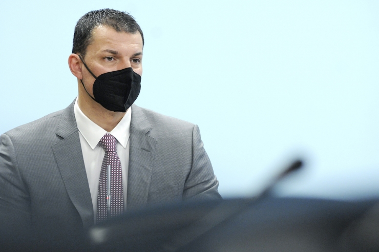 El ministre de Presidència, Economia i Empresa, Jordi Gallardo, en una roda de premsa anterior.