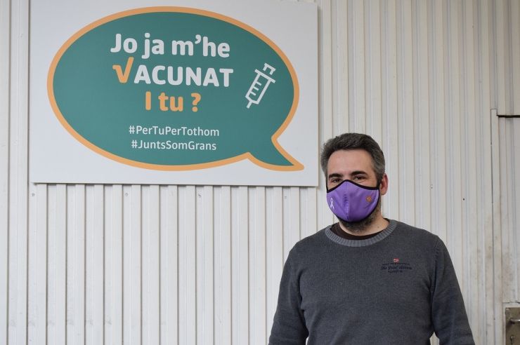 El ministre de Finances, Eric Jover, després d'haver rebut la vacuna.