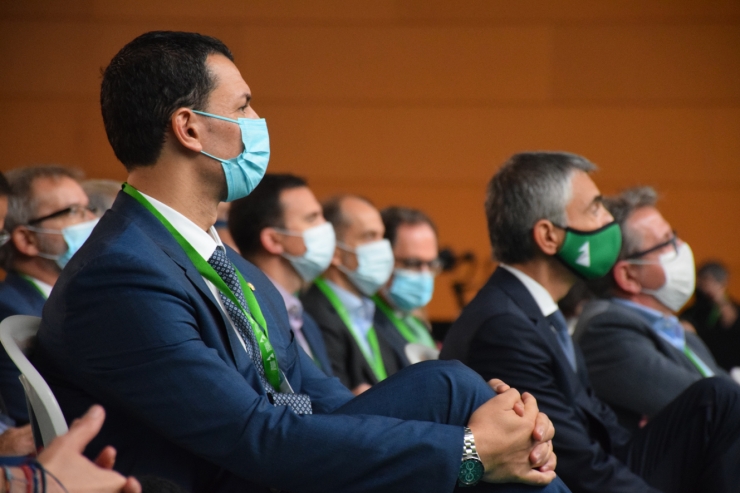 El ministre de Presidència, Economia i Empresa, Jordi Gallardo, en la Trobada Empresarial al Pirineu.