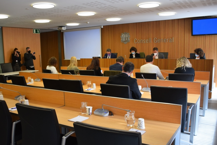 Un moment de la comissió legislativa de Política Exterior celebrada aquest dijous al Consell General.