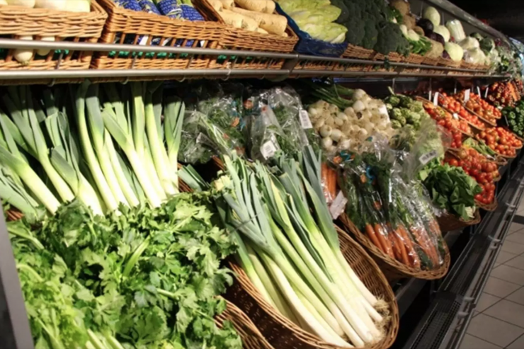 Productes d'alimentació en un supermercat.
