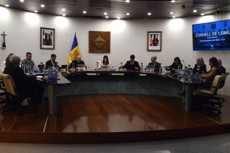 Durant la sessió de consell de comú d'Encamp.