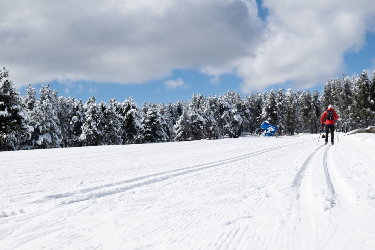 Un esquiador a Naturland.