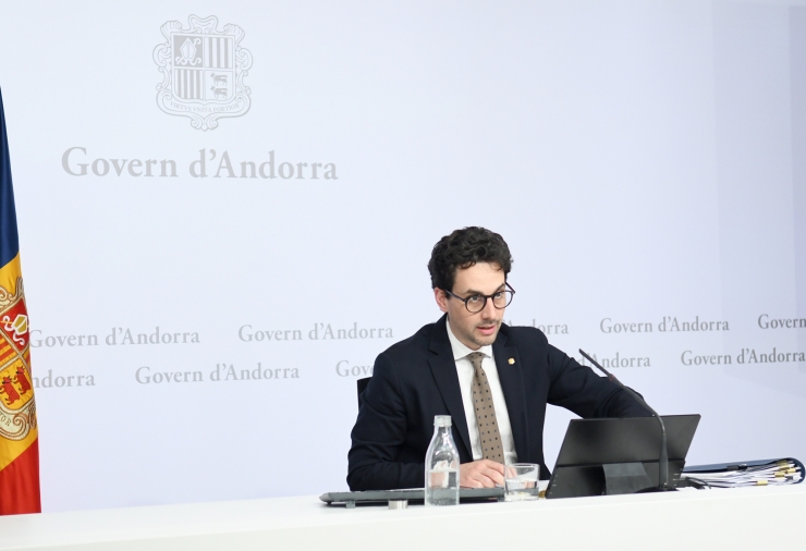 El ministre portaveu, Guillem Casal, durant la roda de premsa posterior al consell de ministres.