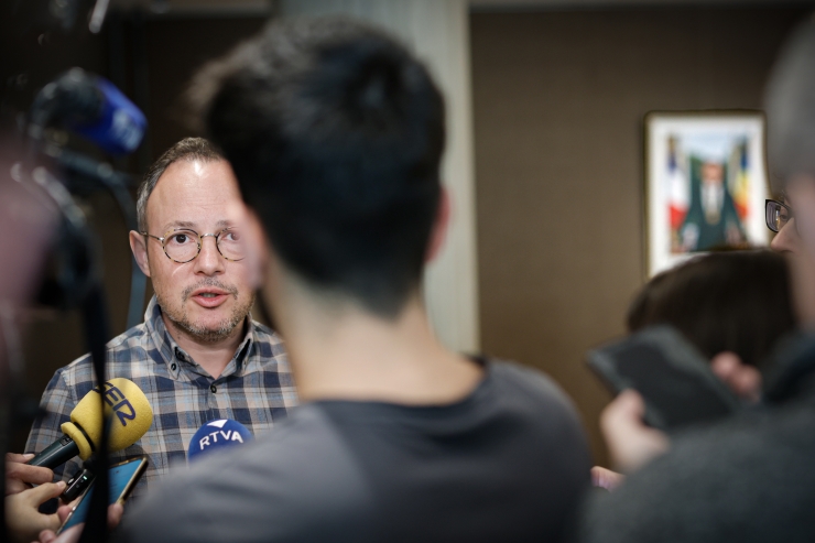 El cap de Govern, Xavier Espot, durant la compareixença.