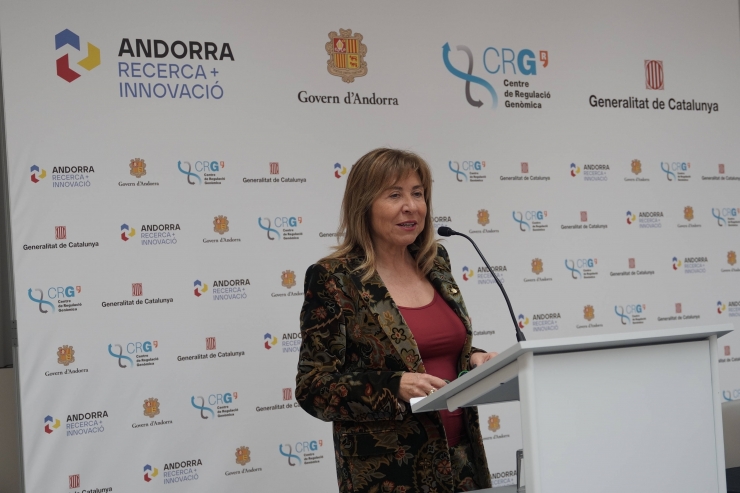 La ministra de Presidència, Economia, Treball i Habitatge, Conxita Marsol, en el seu desplaçament a Barcelona.