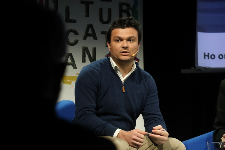 L'economista i consultor d'estratègia, Ferran Piqué, durant la xerrada 'El català al món dels negocis'.