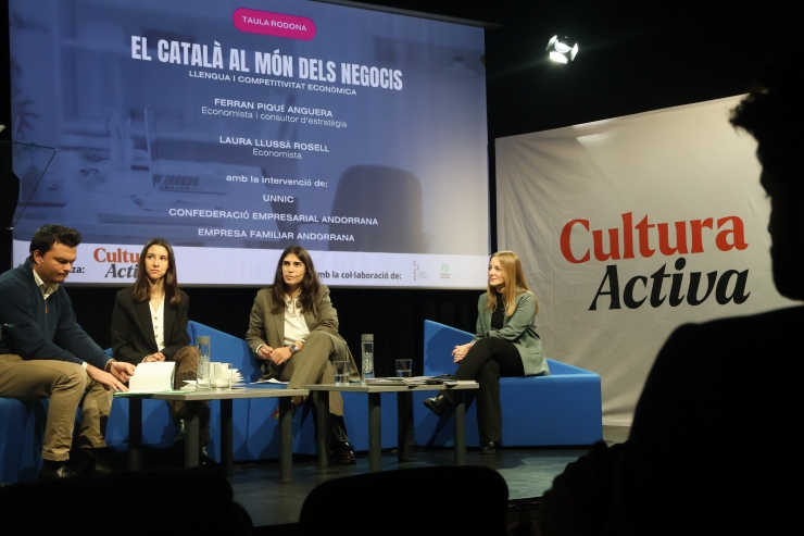 Un moment de la xerrada 'El català al món dels negocis'.