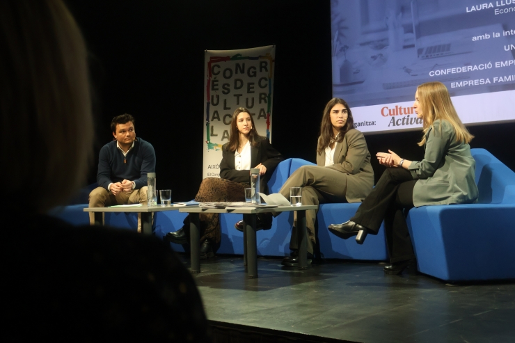 Un moment de la conferència 'El català al món dels negocis'.