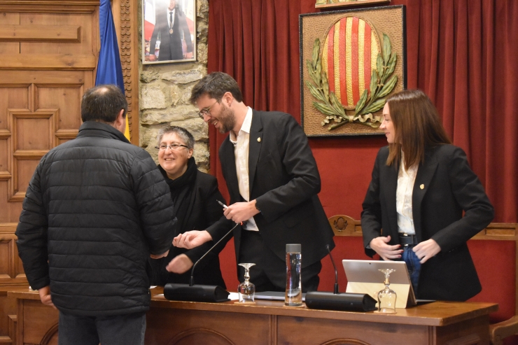 El ramader Jordi Ramoneda-Díaz durant la subhasta dels drets de pastura.