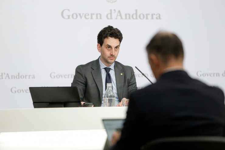 El ministre portaveu, Guillem Casal, durant la roda de premsa posterior al consell de ministres.