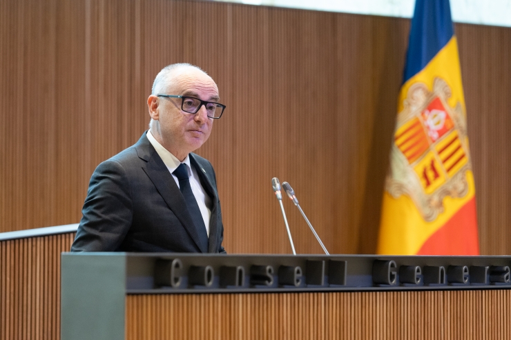 El ministre de Finances, Ramon Lladós, al Consell General.