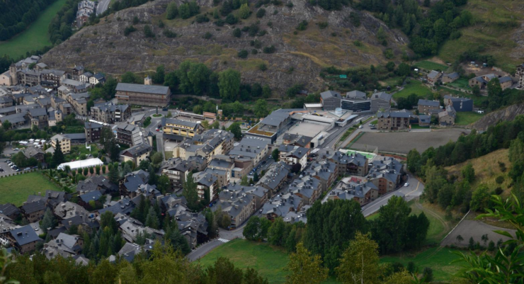 Fotografia aèria d'Ordino.