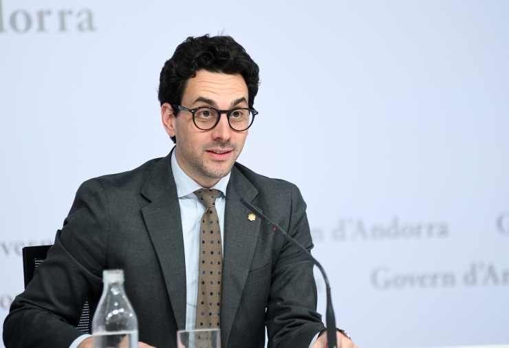 El portaveu del Govern, Guillem Casal, en roda de premsa posterior al consell de ministres.