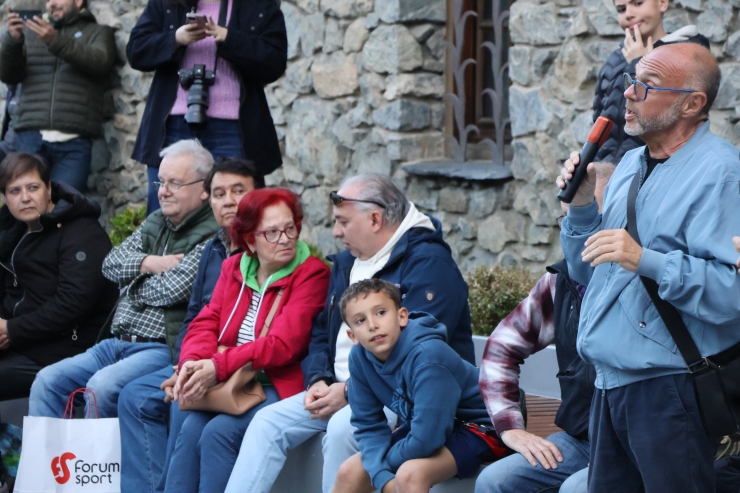 El portaveu de l'Unió Sindical d'Andorra (USdA), Gabriel Ubach, durant la cocnentració.