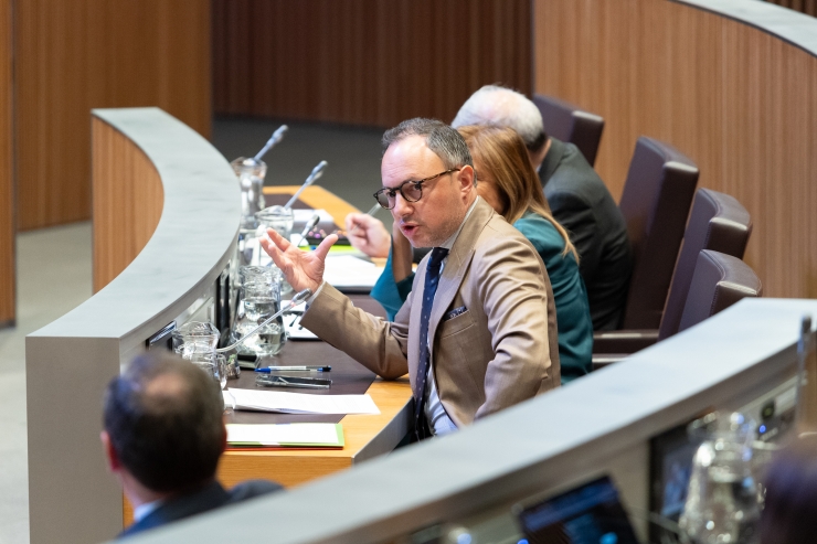 El cap de Govern, Xavier Espot, al Consell General.