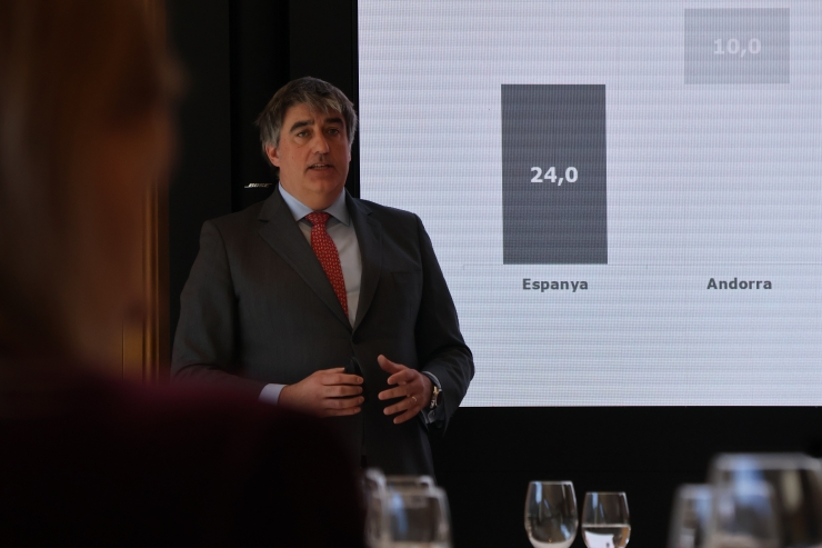 El CEO d'Andbank, Carlos Aso, presentatn els bons resultats de MyAndbank.