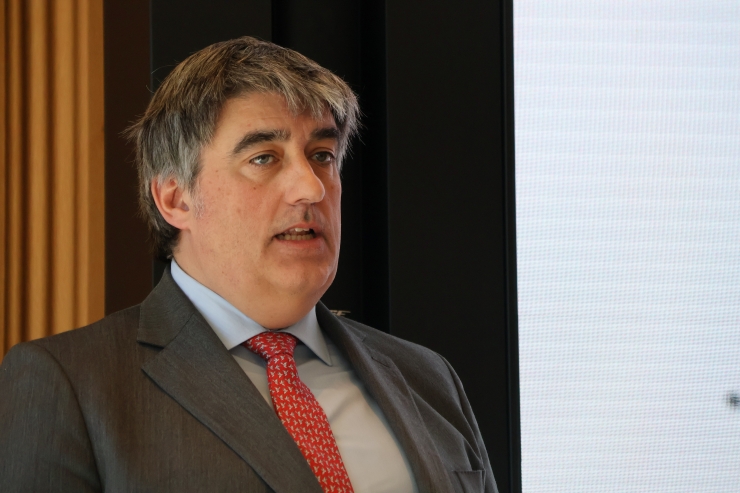 El CEO d'Andbank, Carlos Aso, durant la presentació de resultats del 2025.