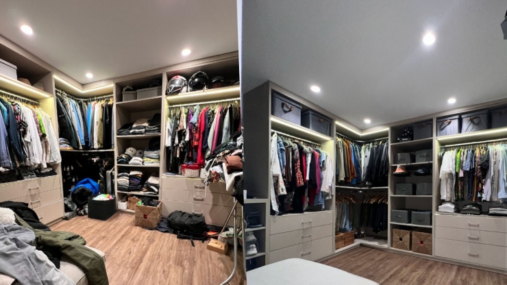 L'abans i després d'un vestidor.