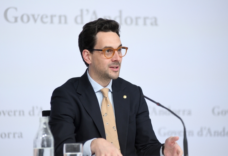 El ministre portaveu, Guillem Casal, durant la roda de premsa posterior a consell de ministres.