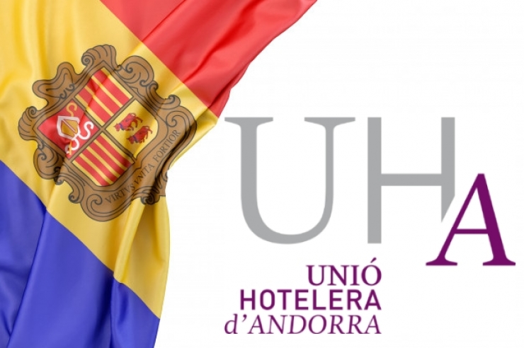 Cartell de la Unió Hotelera d'Andorra.