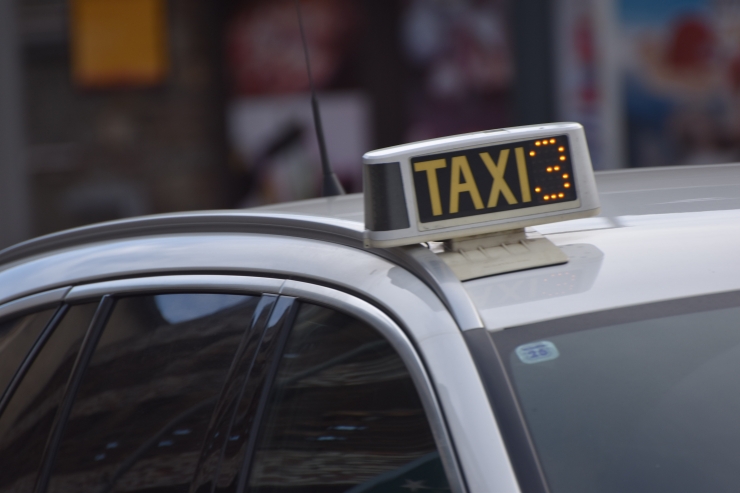 Un taxi en ple servei.
 