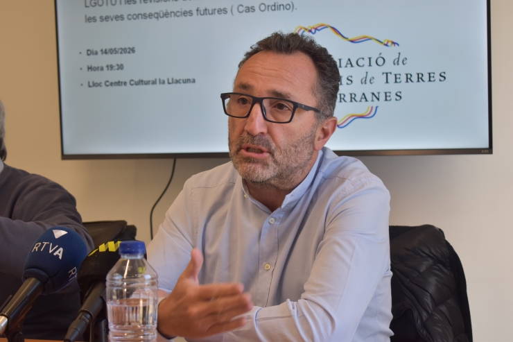 El secretari de l'APTA, Jordi Cerqueda, en roda de premsa.